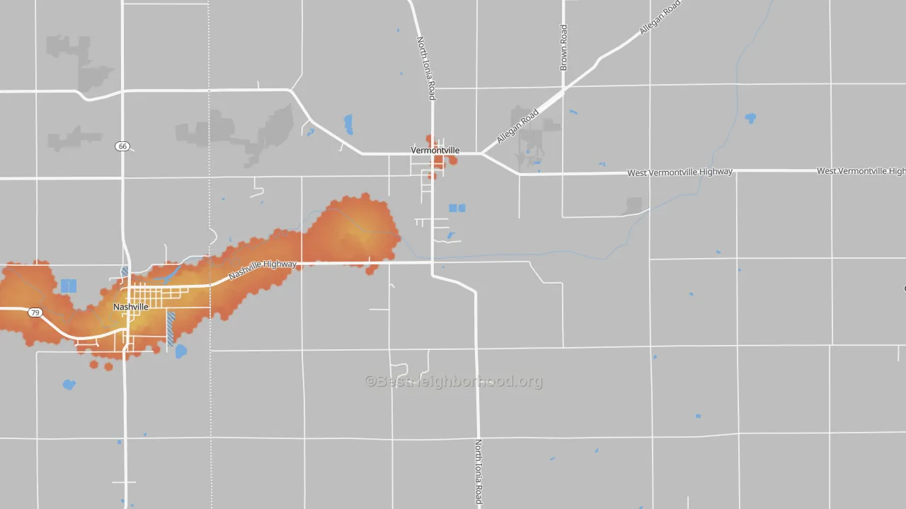 Bike Grade map of Vermontville, MI