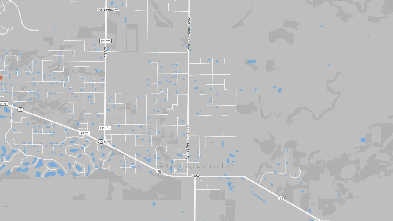 Bike Grade map of Verna, FL