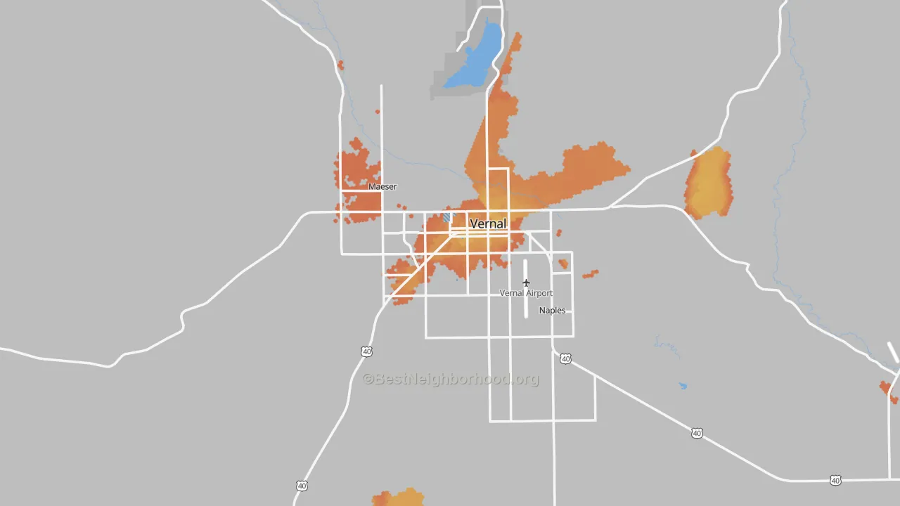 Bike Grade map of Vernal, UT