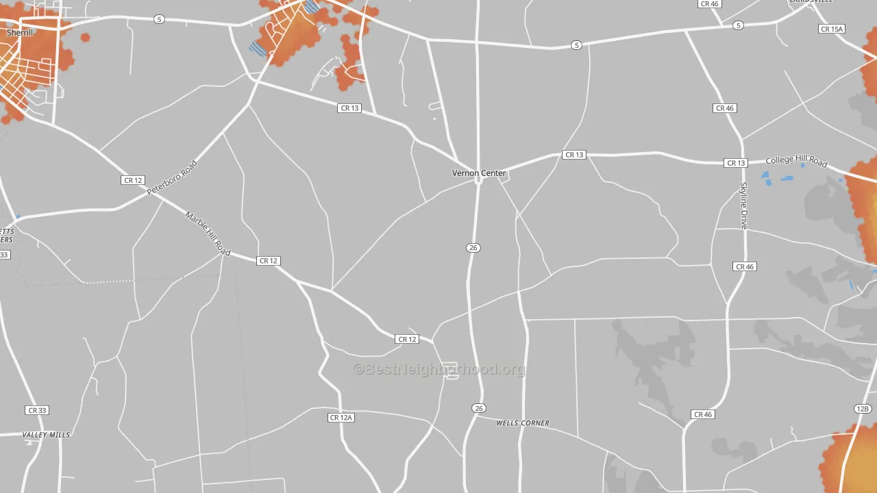 Bike Grade map of Vernon Center, NY