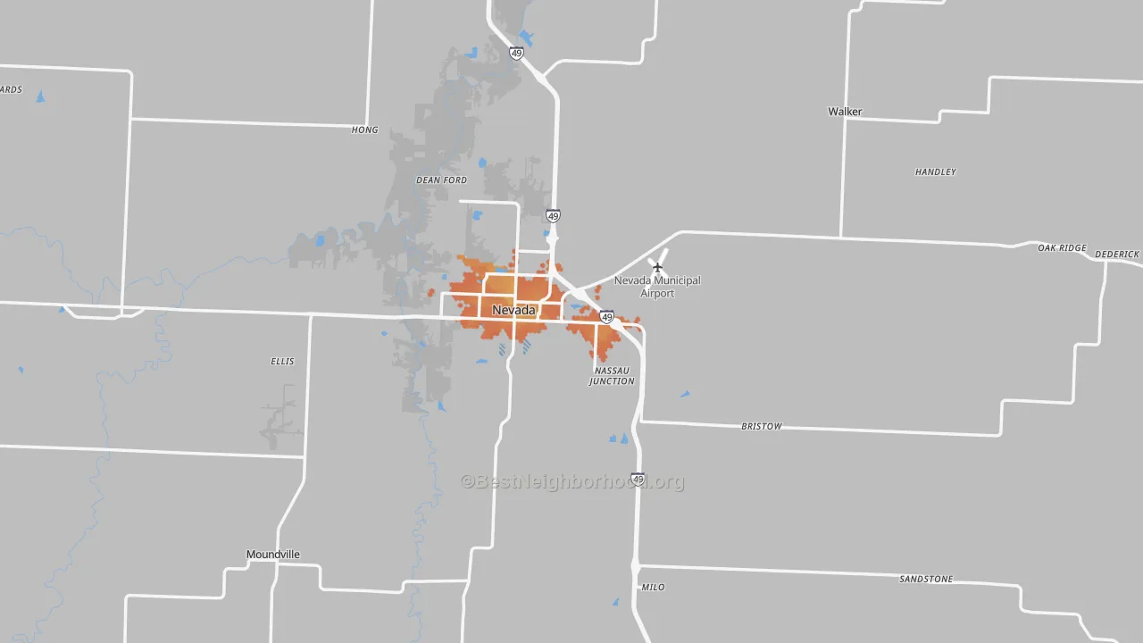 Bike Grade map of Vernon County, MO