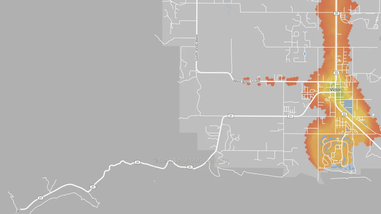 Bike Grade map of Vernon, ID