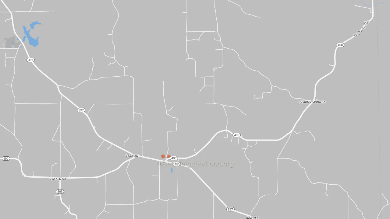 Bike Grade map of Vernon, MS