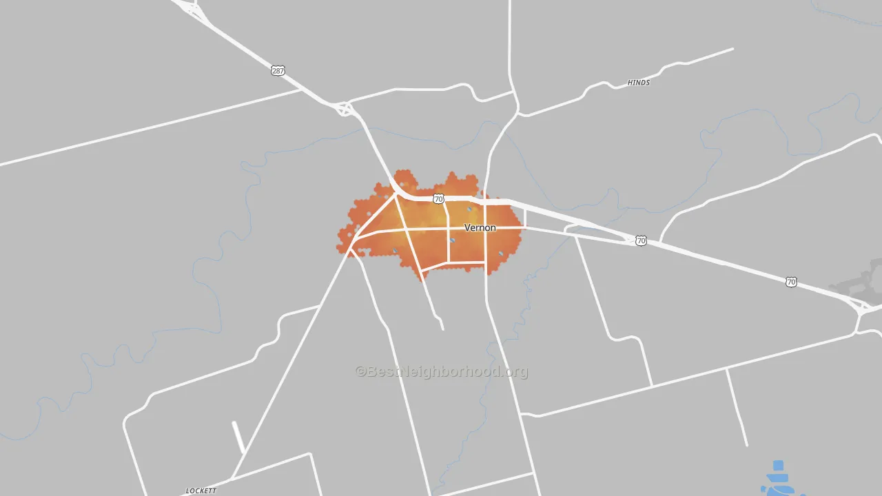 Bike Grade map of Vernon, TX