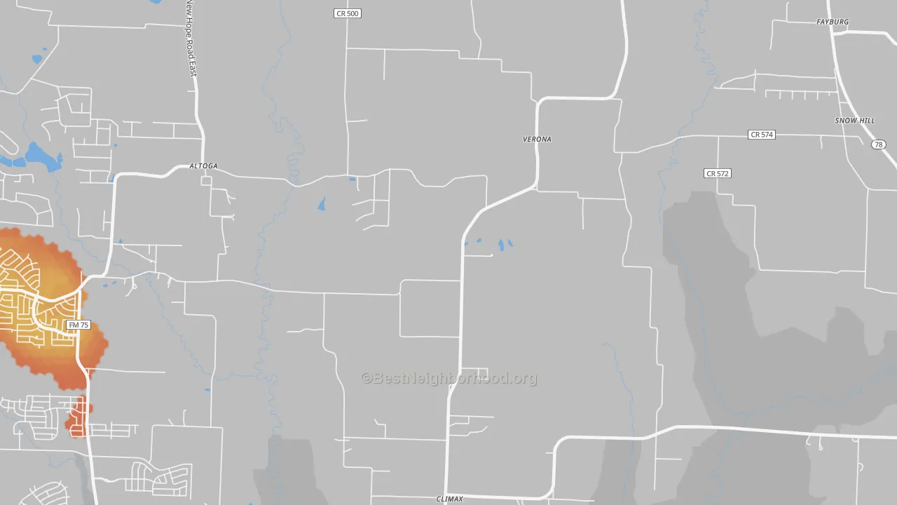 Bike Grade map of Verona, TX