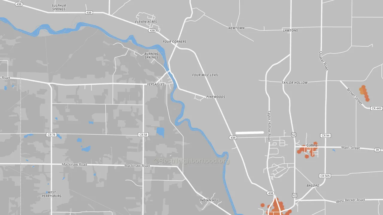 Bike Grade map of Versailles, NY