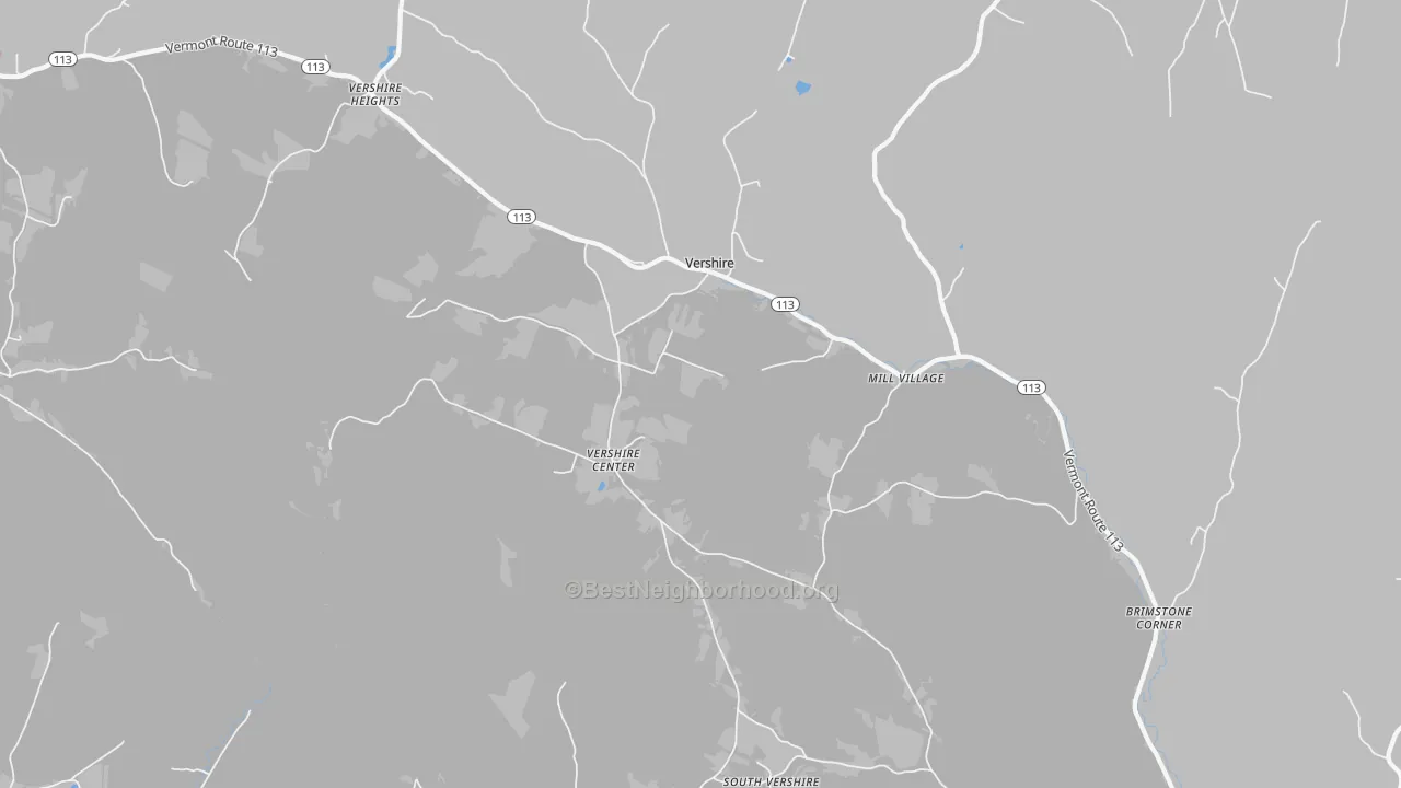 Bike Grade map of Vershire, VT