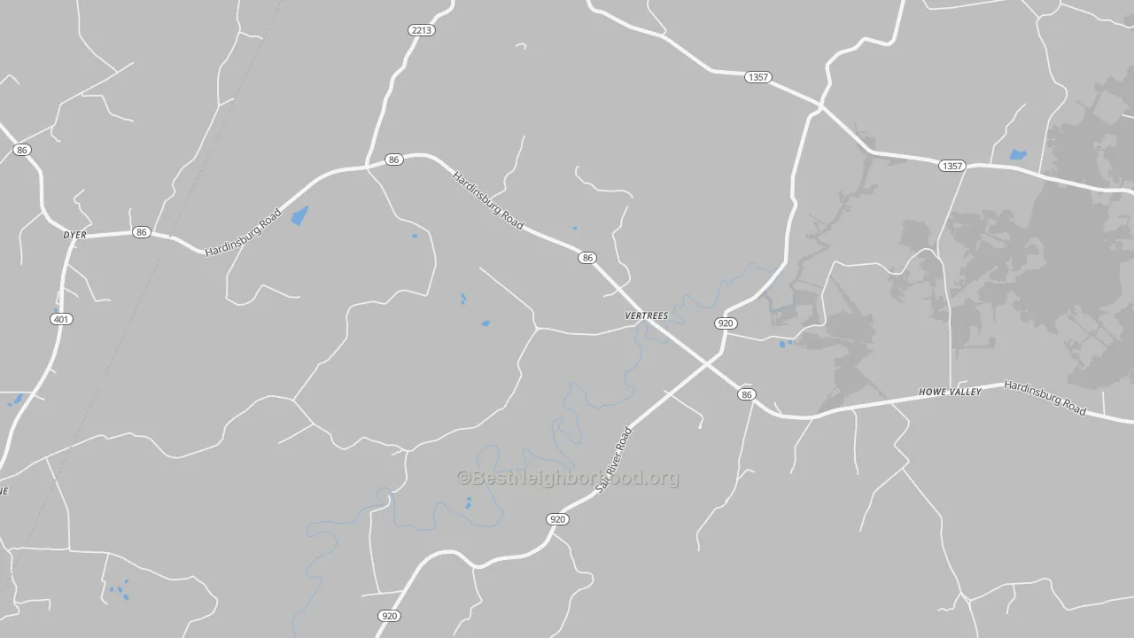 Bike Grade map of Vertrees, KY