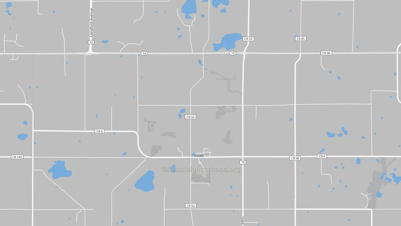 Bike Grade map of Veseli, MN