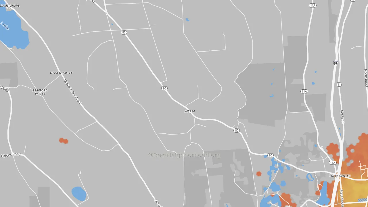 Bike Grade map of Vesper, NY