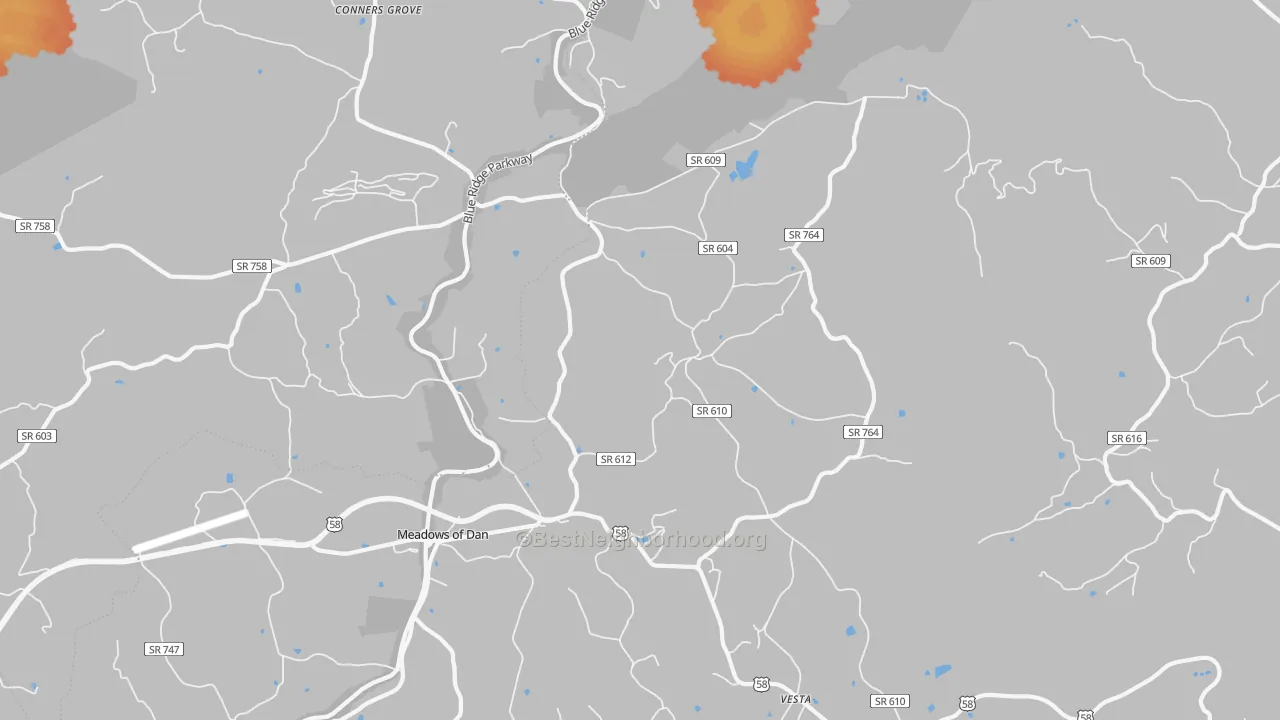 Bike Grade map of Vesta, VA