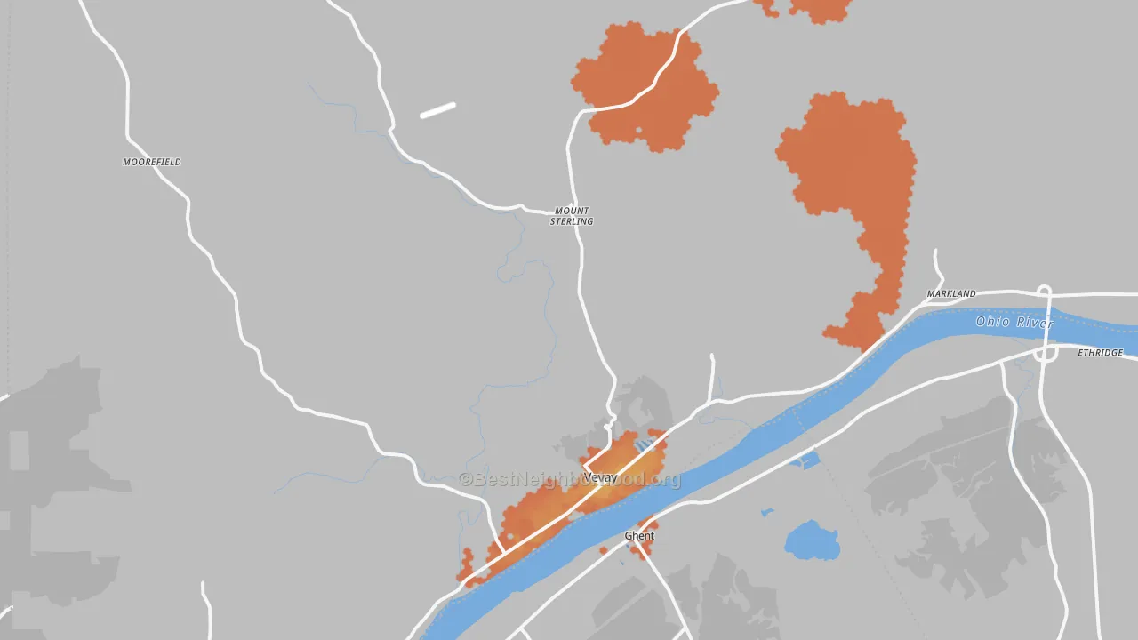Bike Grade map of Vevay, IN