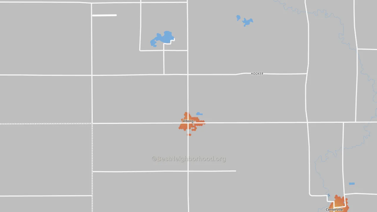 Bike Grade map of Viborg, SD