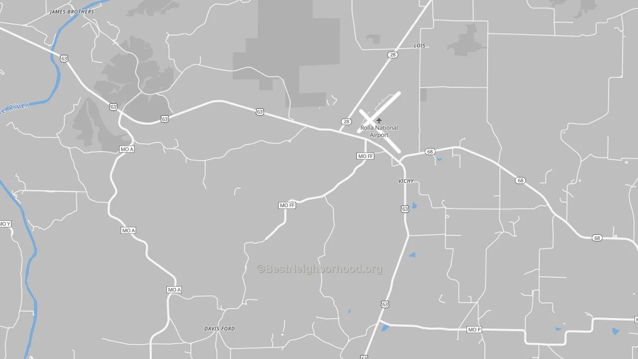 Bike Grade map of Vichy, MO