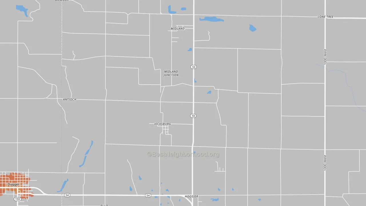 Bike Grade map of Vicksburg, IN