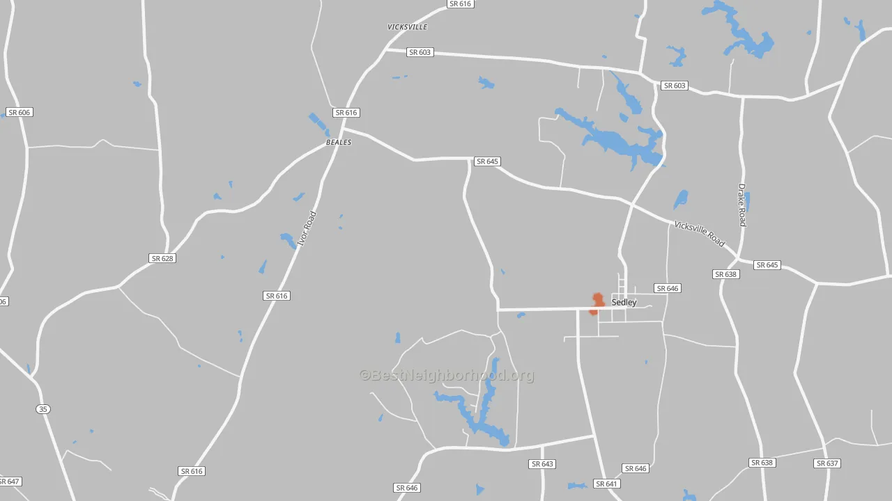 Bike Grade map of Vicksville, VA