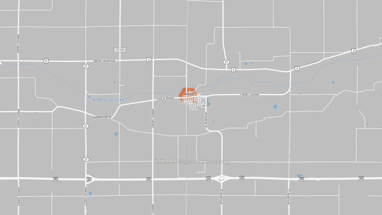 Bike Grade map of Victor, IA
