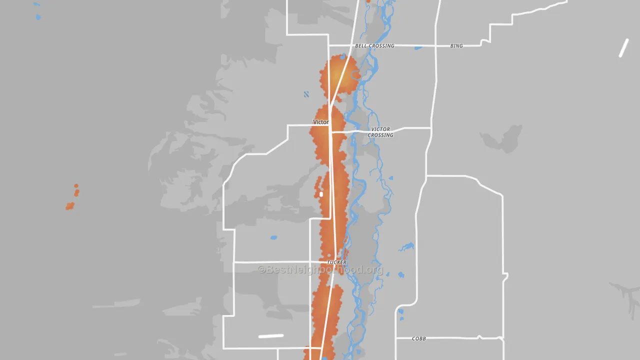 Bike Grade map of Victor, MT