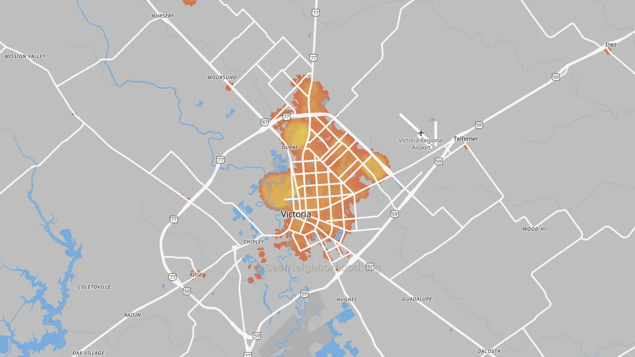 Bike Grade map of Victoria County, TX