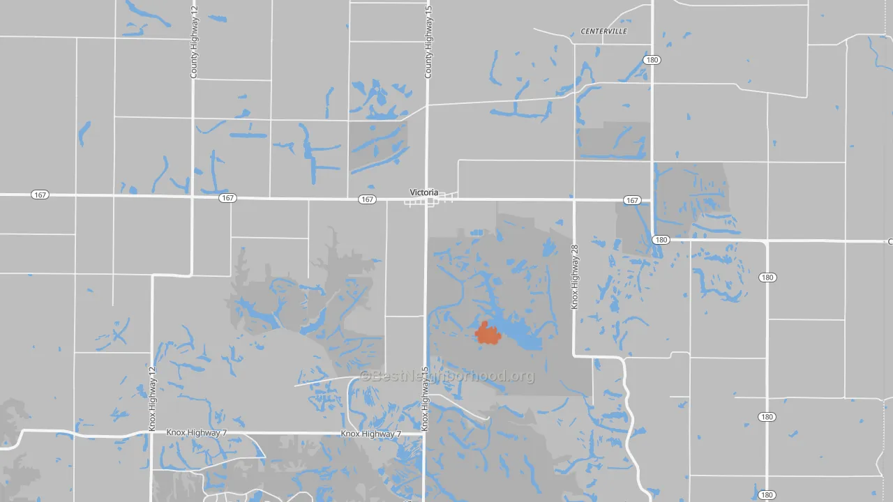 Bike Grade map of Victoria, IL