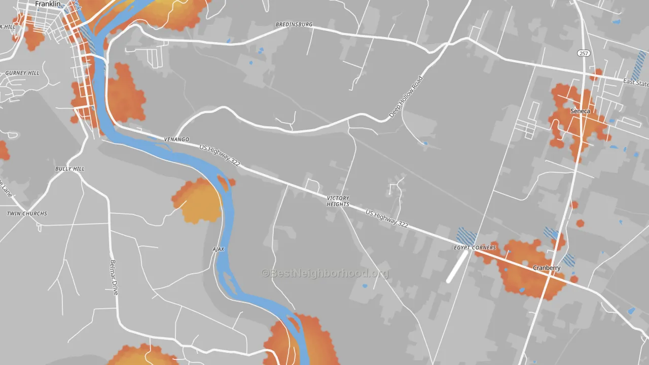 Bike Grade map of Victory Heights, PA