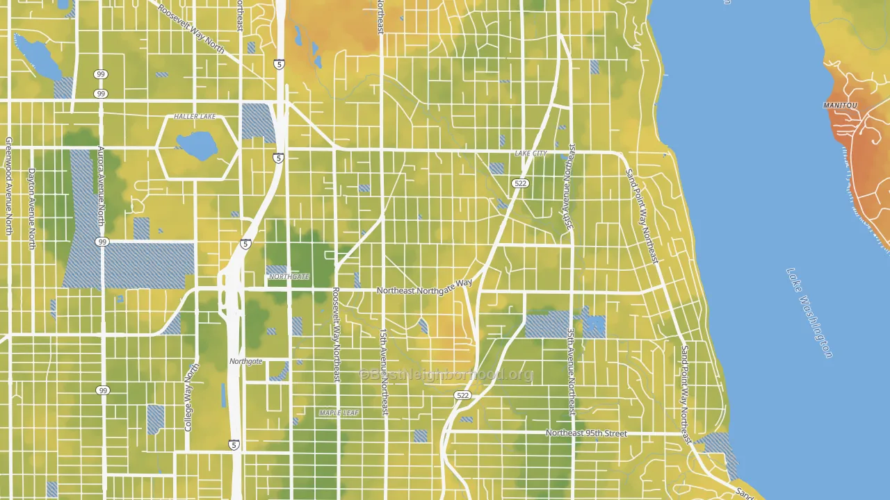 Bike Grade map of Victory Heights, Seattle, WA