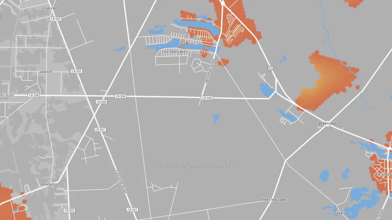 Bike Grade map of Victory Lakes, NJ