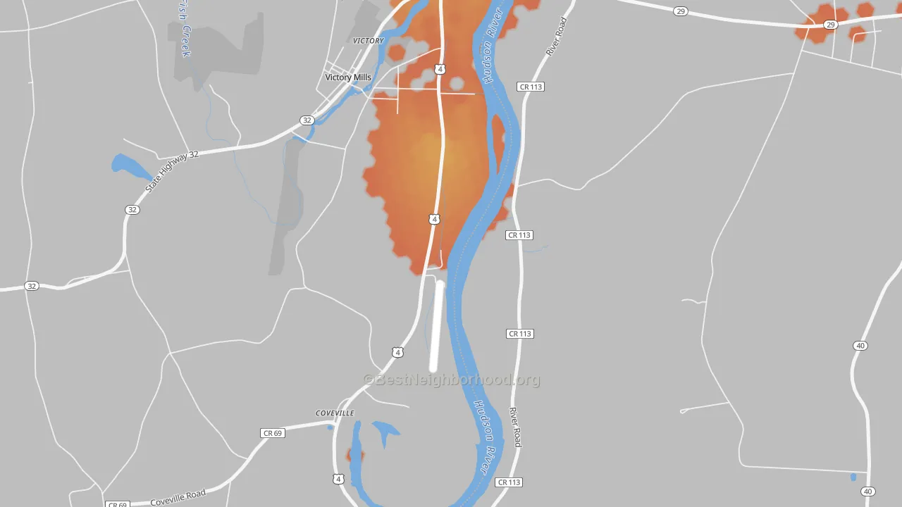 Bike Grade map of Victory Mills, NY