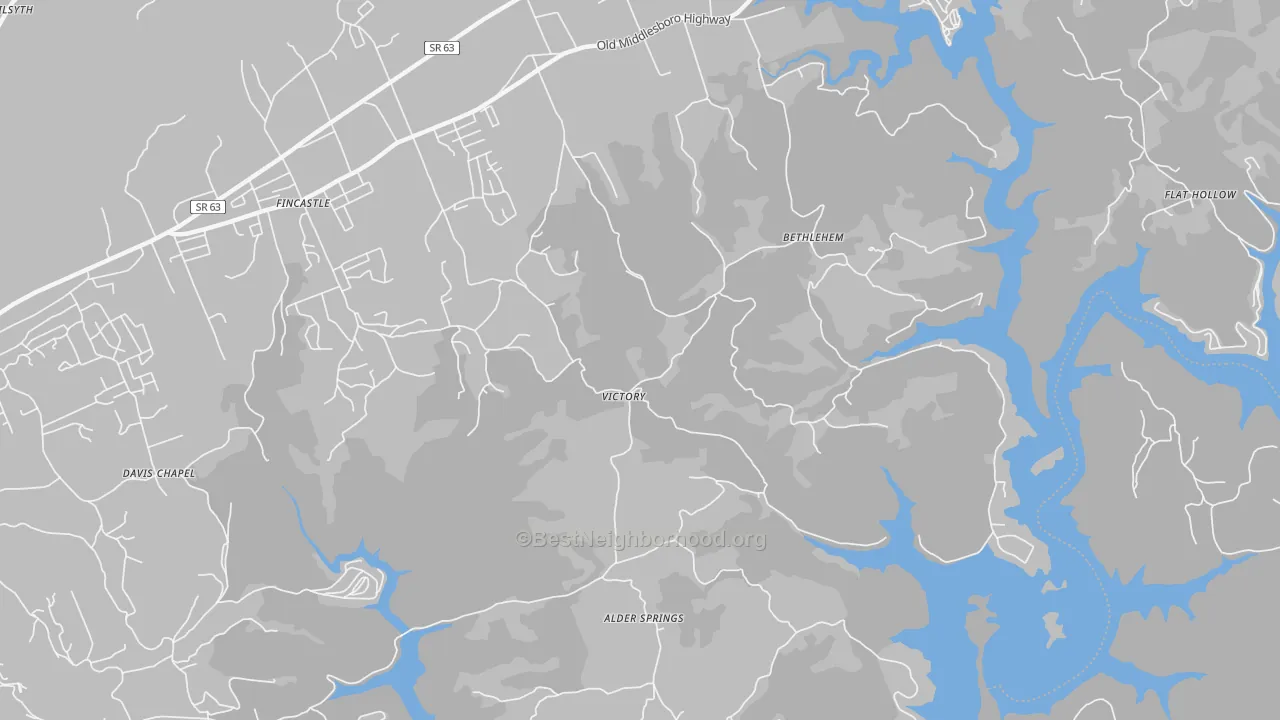 Bike Grade map of Victory, TN
