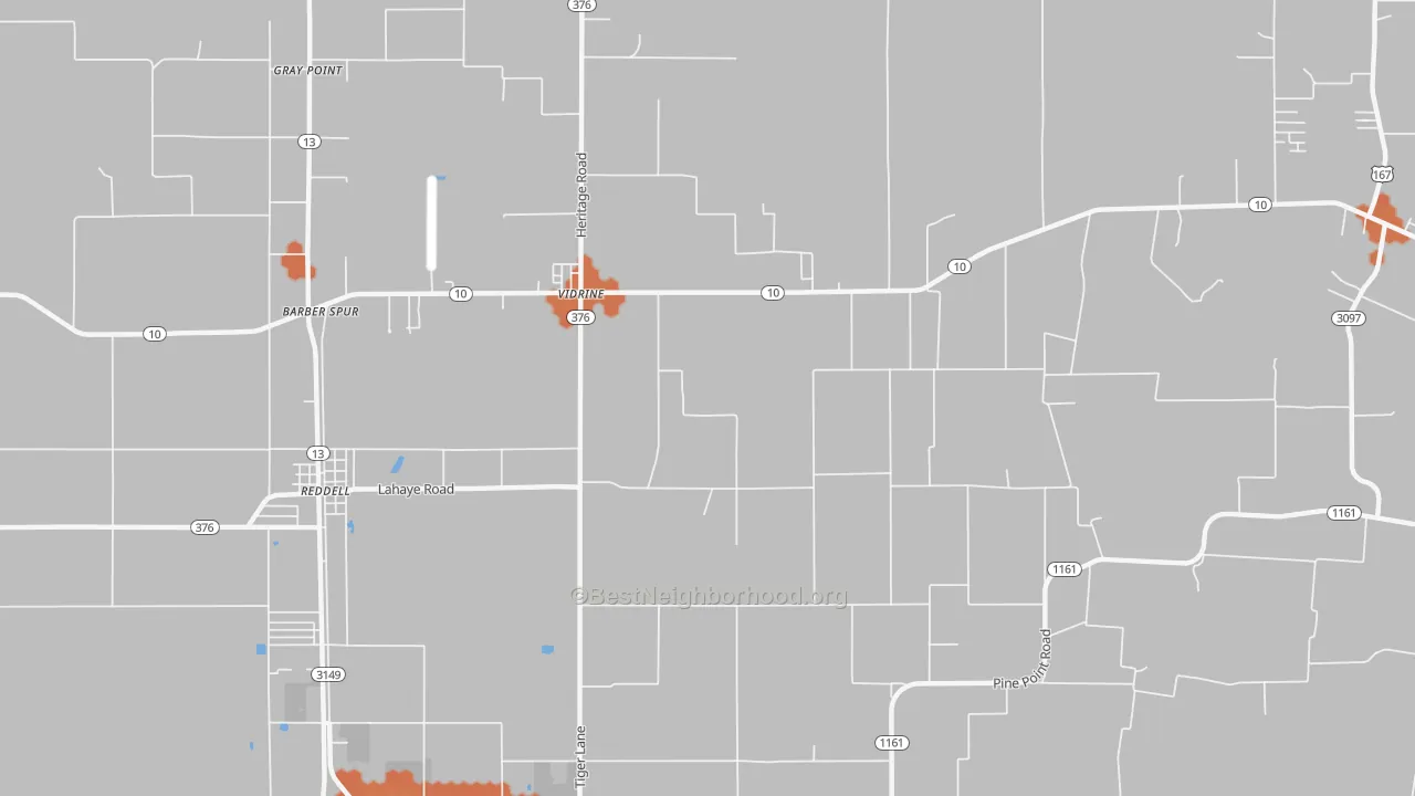 Bike Grade map of Vidrine, LA