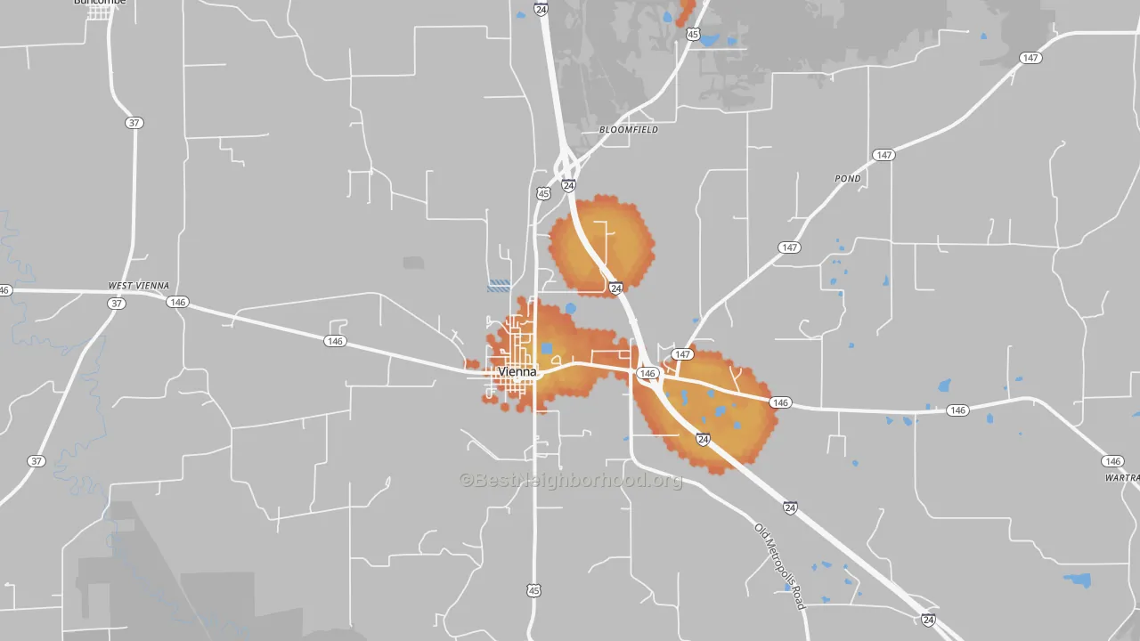 Bike Grade map of Vienna, IL