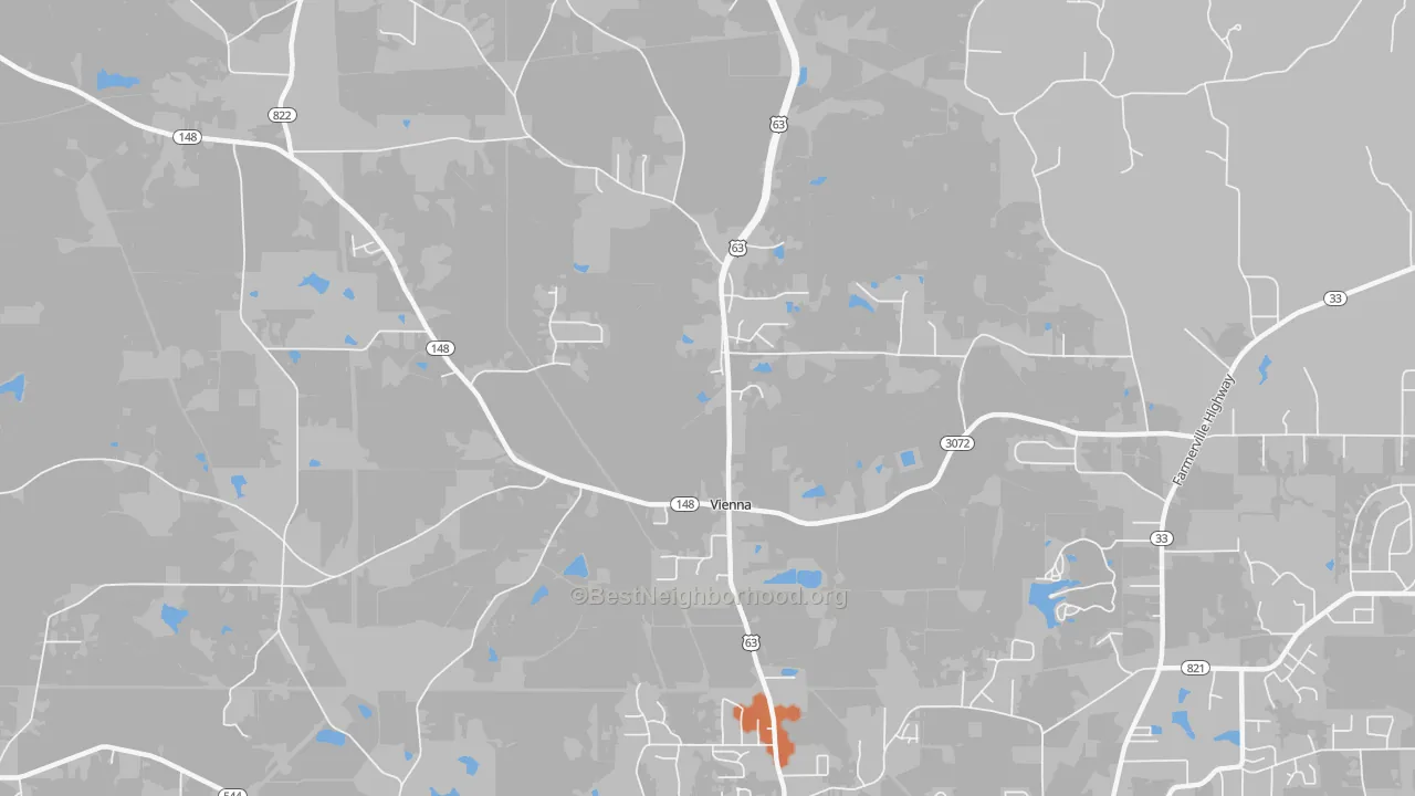 Bike Grade map of Vienna, LA