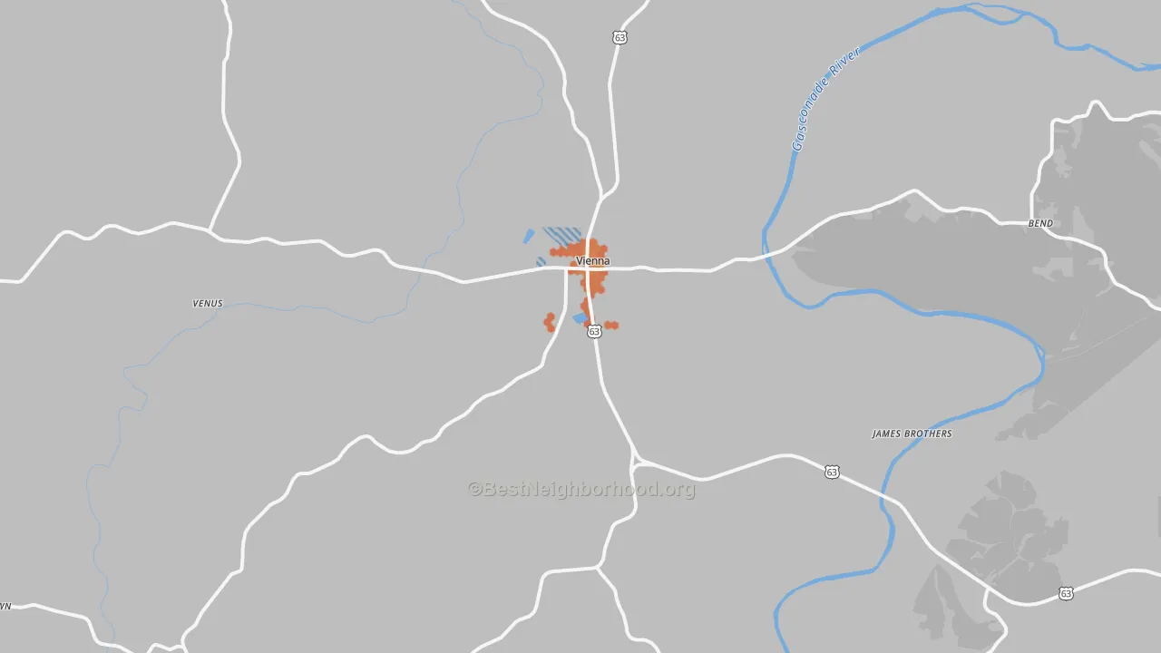 Bike Grade map of Vienna, MO