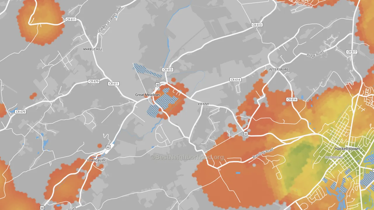 Bike Grade map of Vienna, NJ
