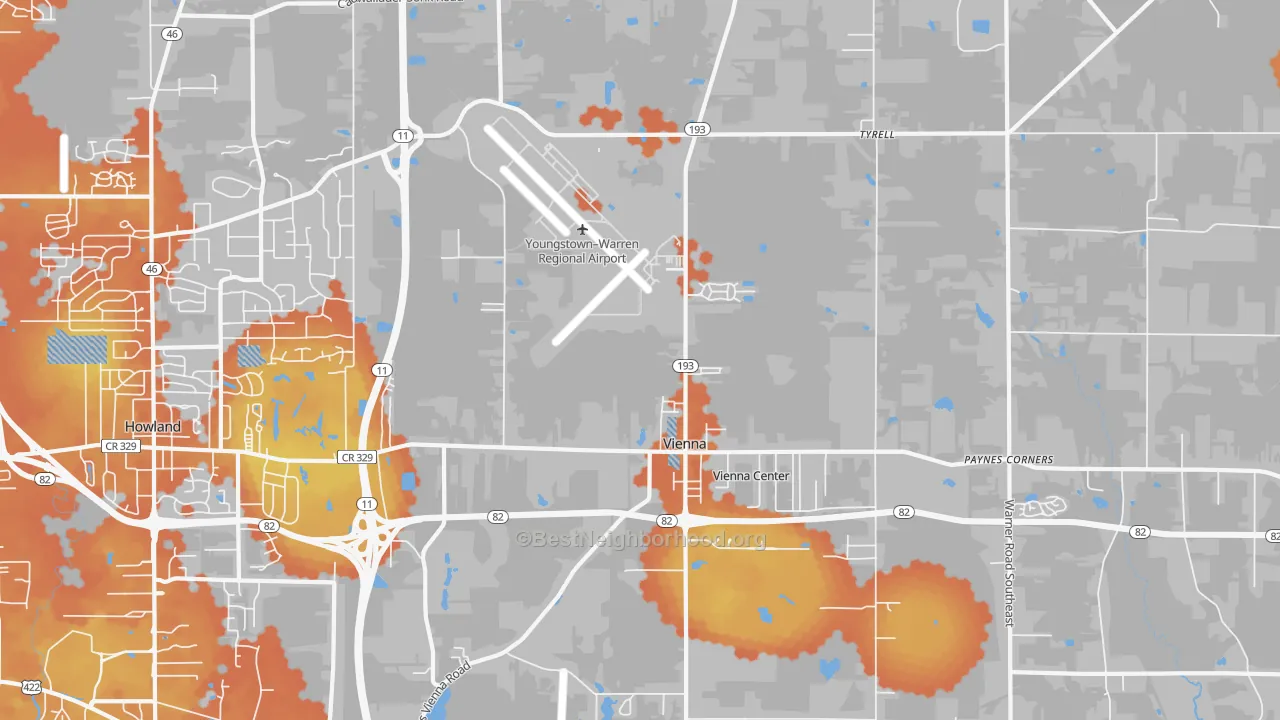 Bike Grade map of Vienna, OH