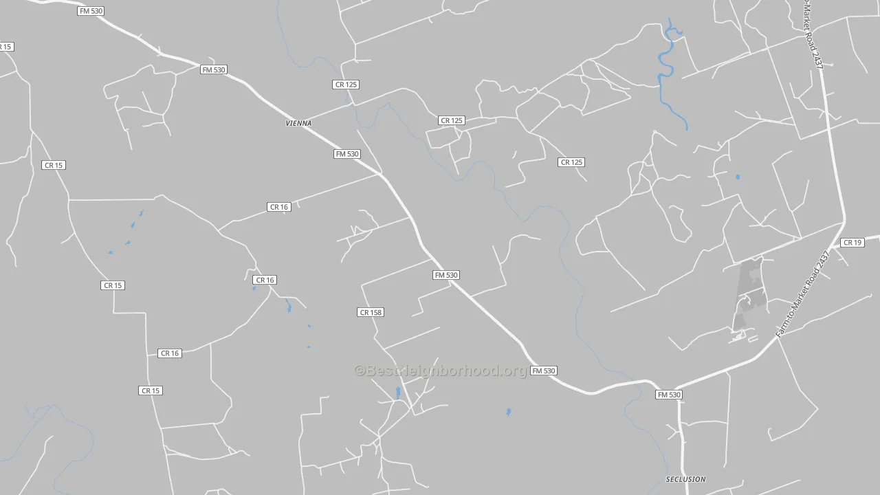 Bike Grade map of Vienna, TX