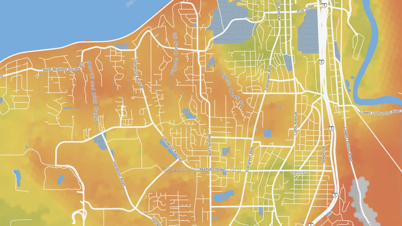 Bike Grade map of View Ridge-Madison, Everett, WA