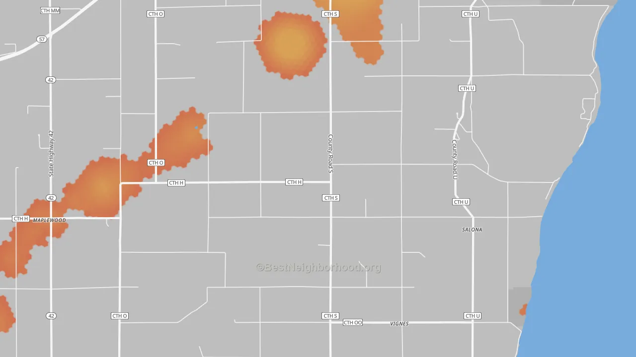 Bike Grade map of Vignes, WI