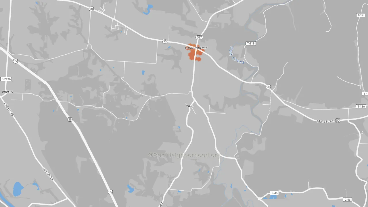 Bike Grade map of Vigo, OH