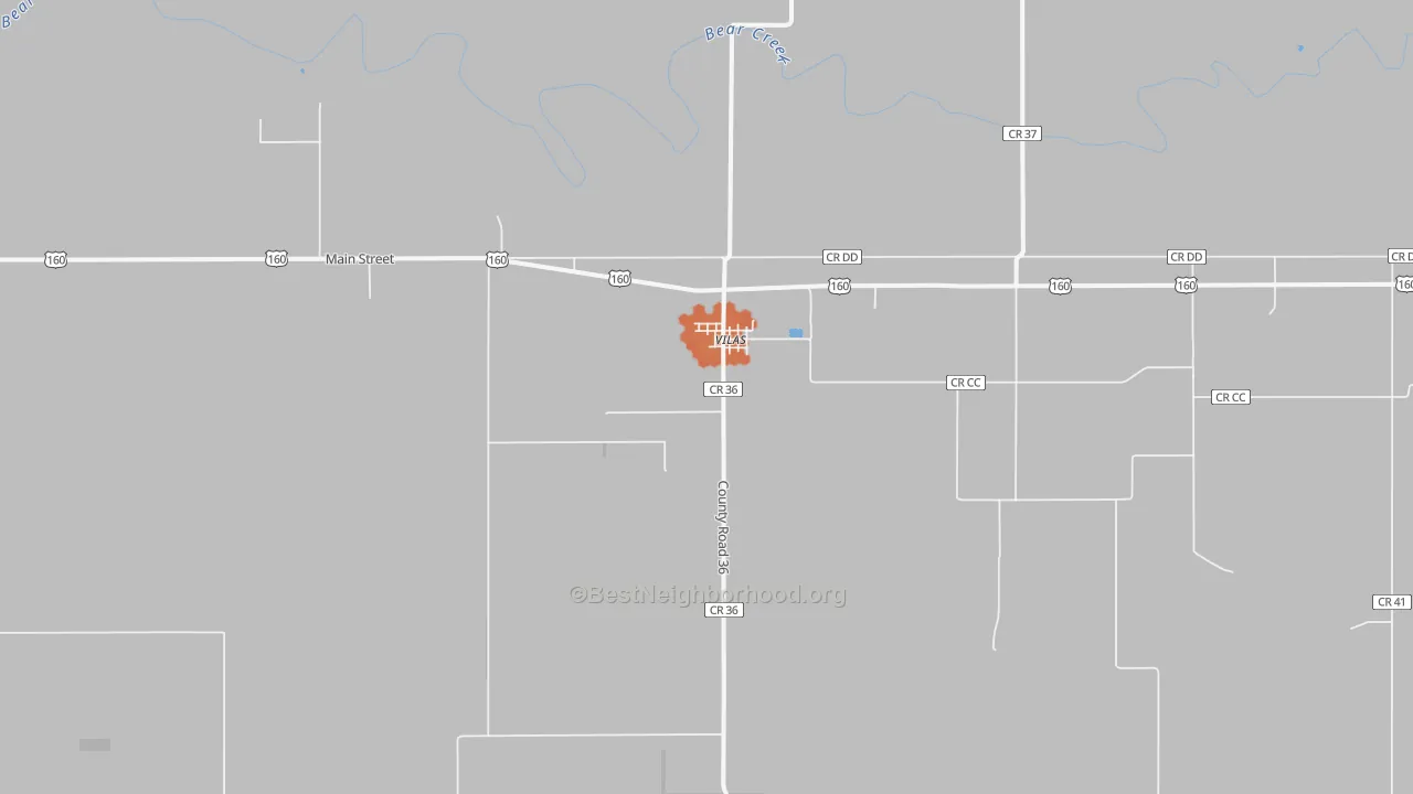 Bike Grade map of Vilas, CO
