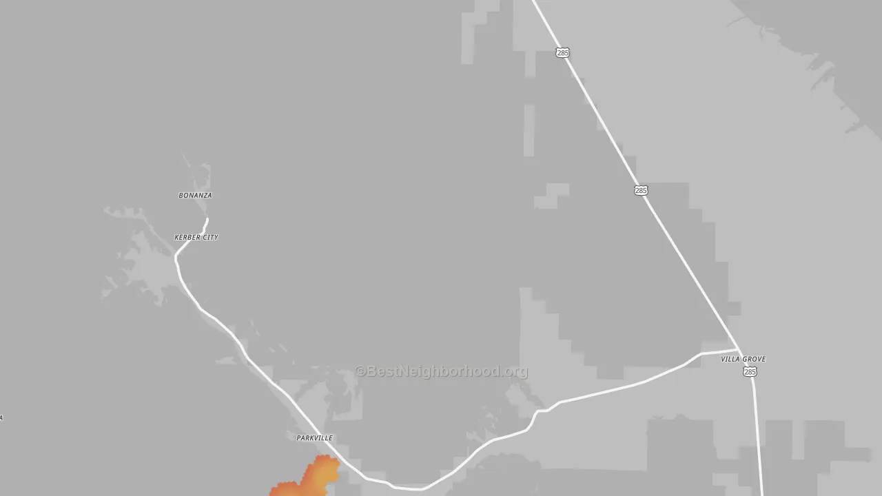 Bike Grade map of Villa Grove, CO