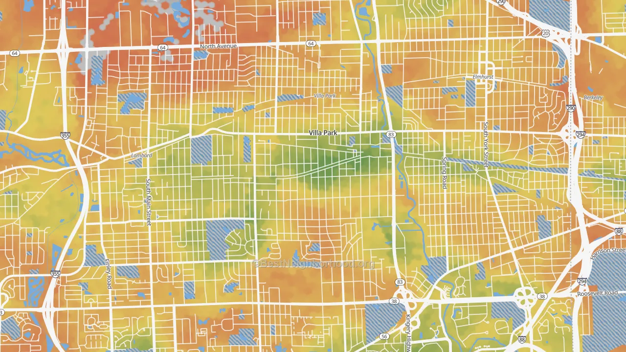 Bike Grade map of Villa Park, IL