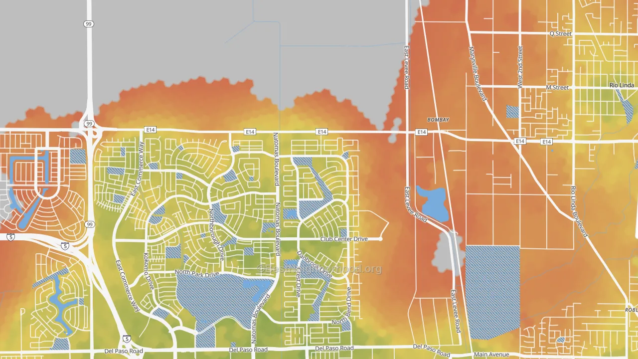 Bike Grade map of Village 11, Sacramento, CA