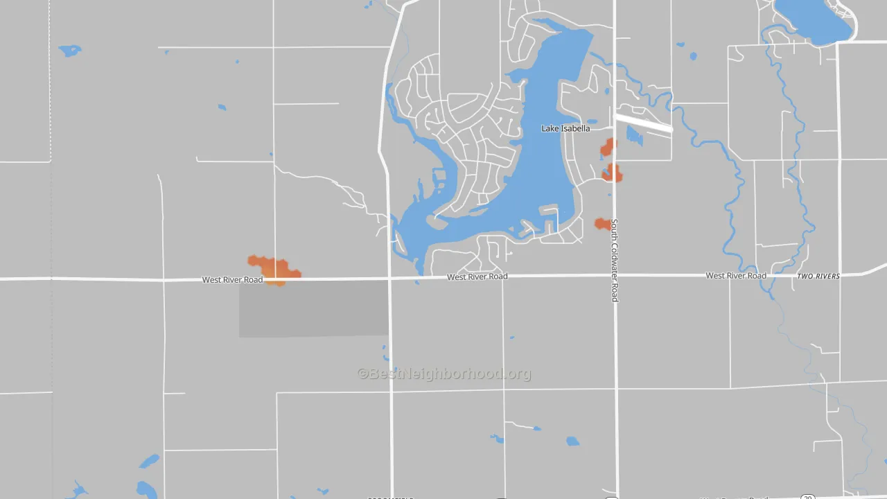 Bike Grade map of Village of Lake Isabella, MI