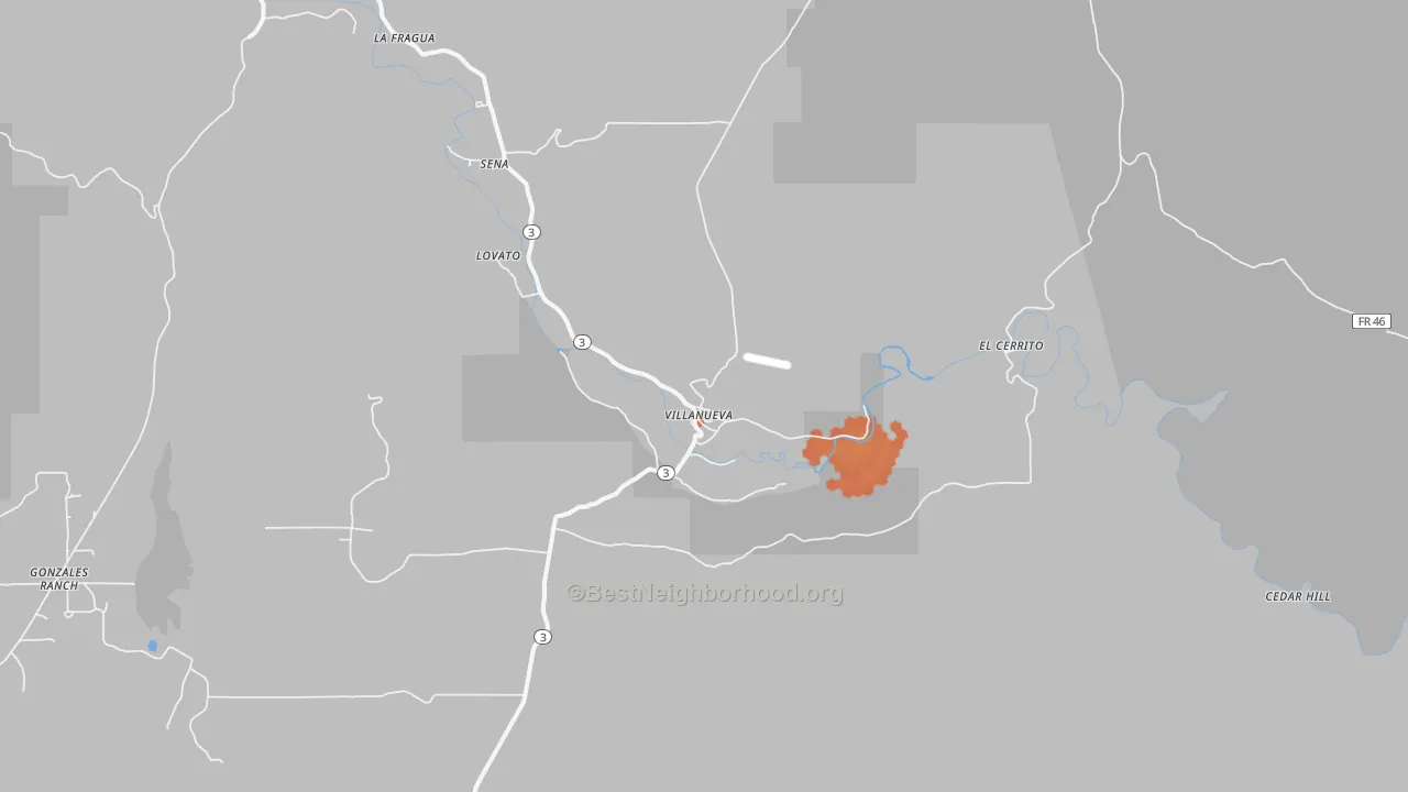 Bike Grade map of Villanueva, NM