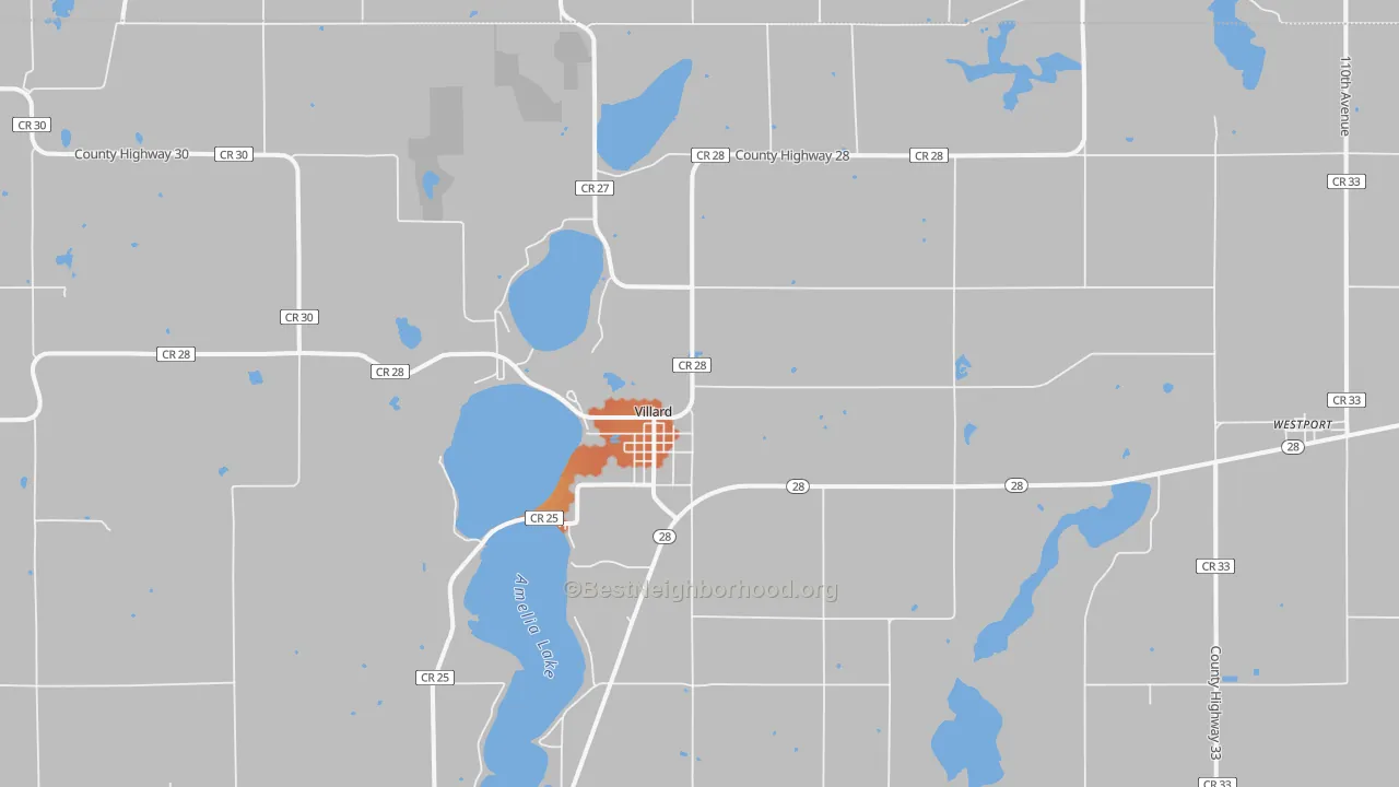 Bike Grade map of Villard, MN