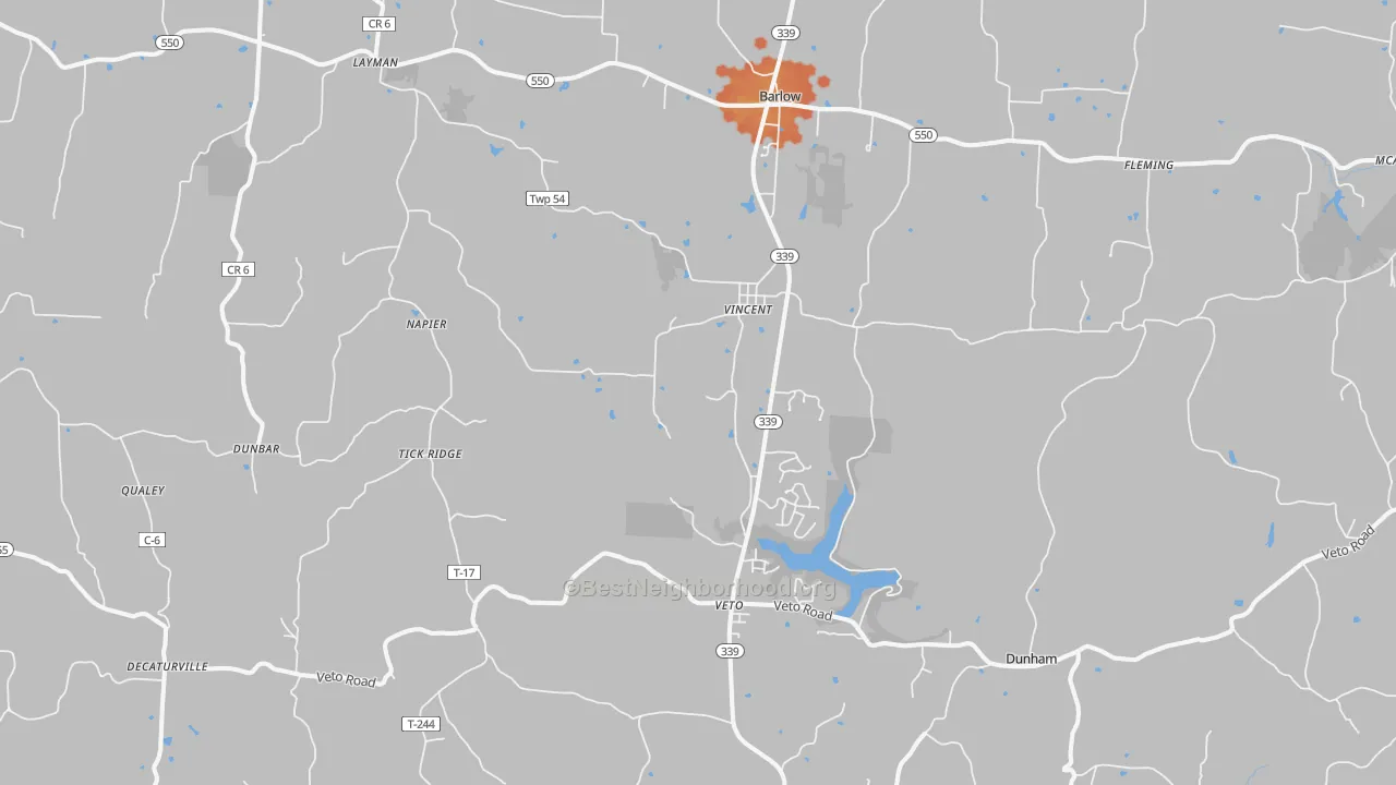 Bike Grade map of Vincent, OH
