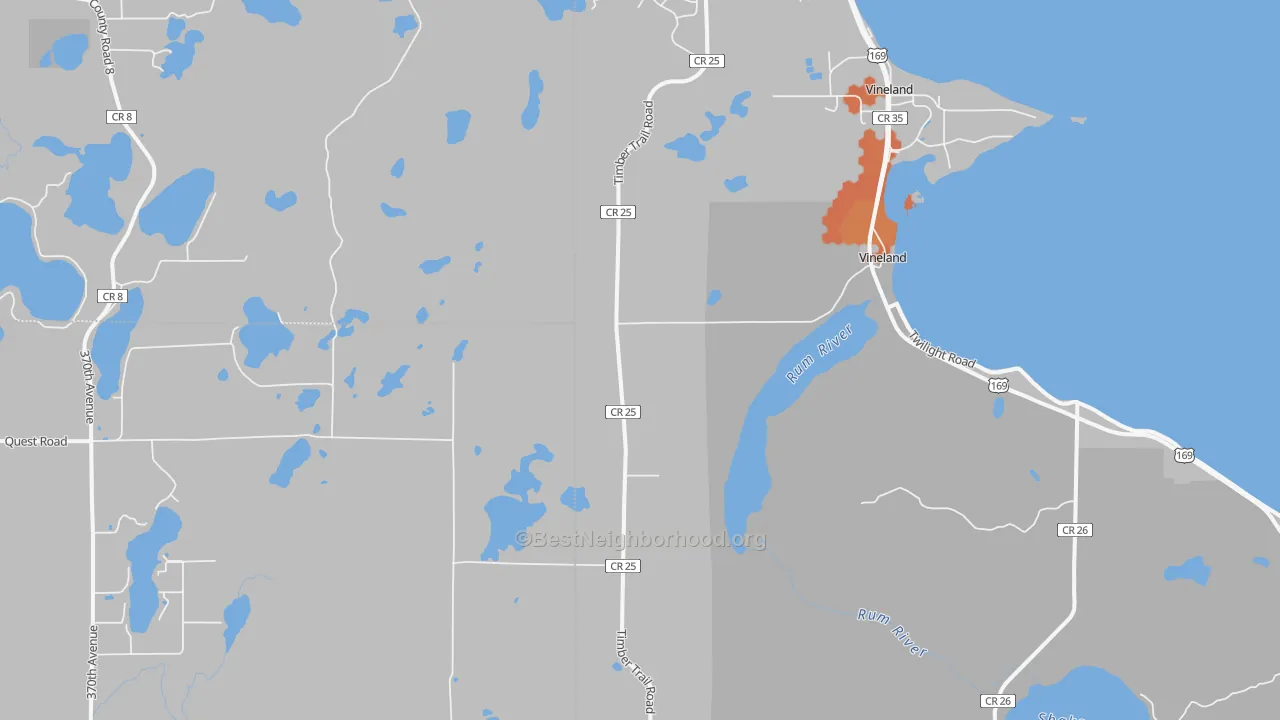 Bike Grade map of Vineland, MN
