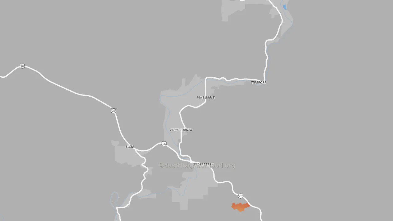 Bike Grade map of Vinemaple, OR