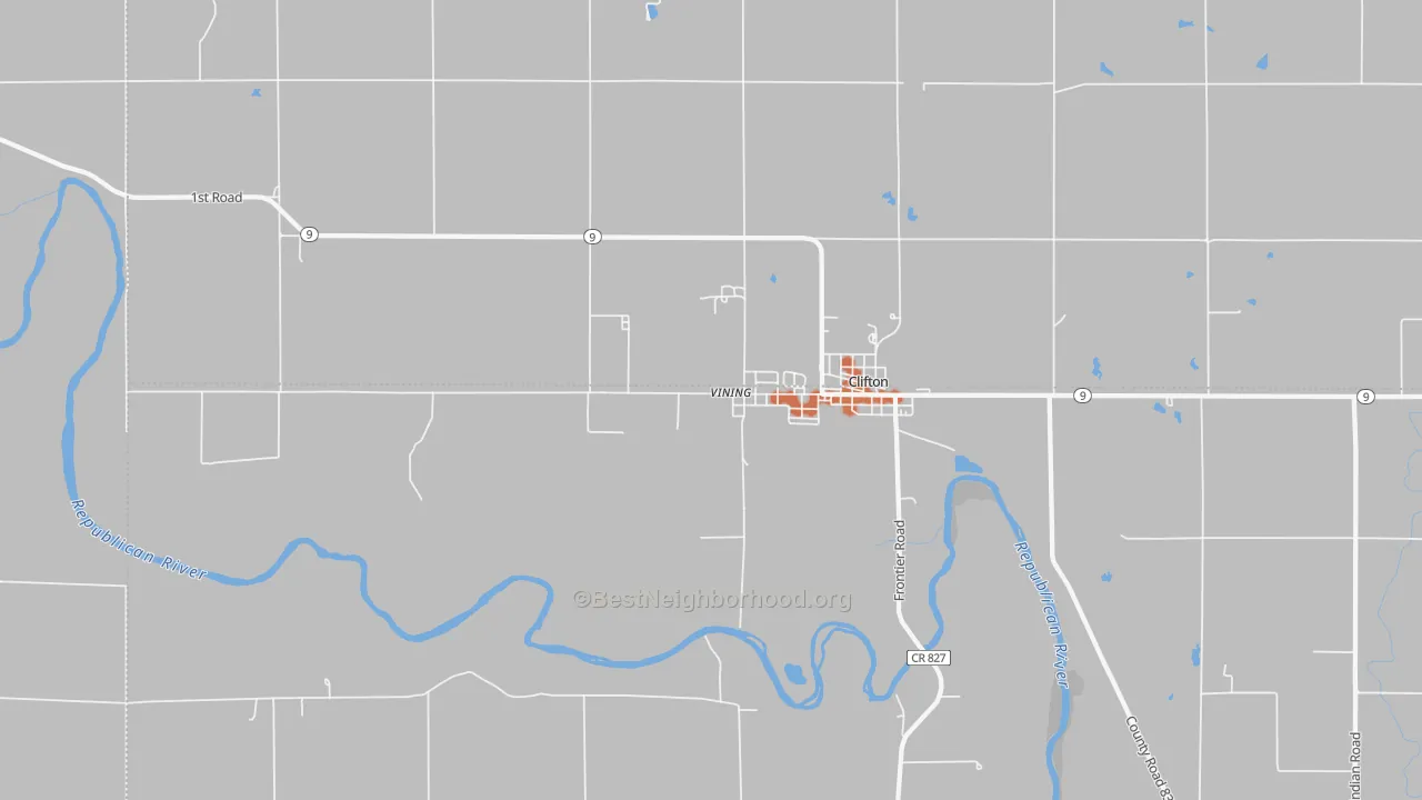 Bike Grade map of Vining, KS